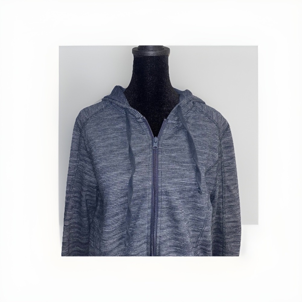 Talbots Women's Blue Full Zip Hooded Jacket with Zip Pockets Size Large
